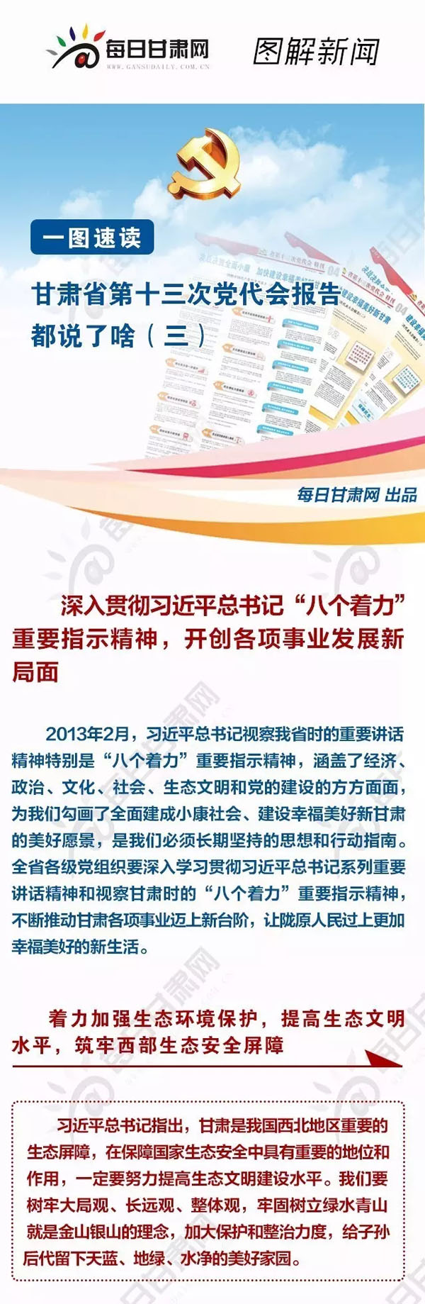 圖解 | 甘肅省第十三次黨代會報告都說了啥（三）