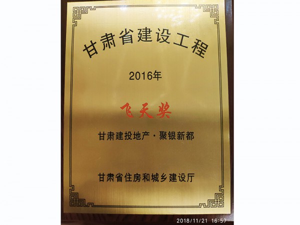 甘肅省建設(shè)工程2016年飛天獎